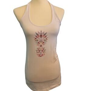 Lululemon Size 8 Cool Racerback Tank Flowabunga Pineapple White EUC! Rare!